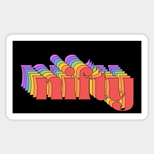 Retro slang: nifty (bright rainbow repeated letters) Magnet